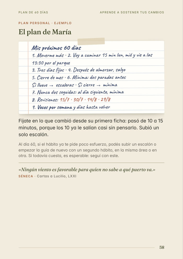 Un plan para los 60 días siguientes, ya resuelto.