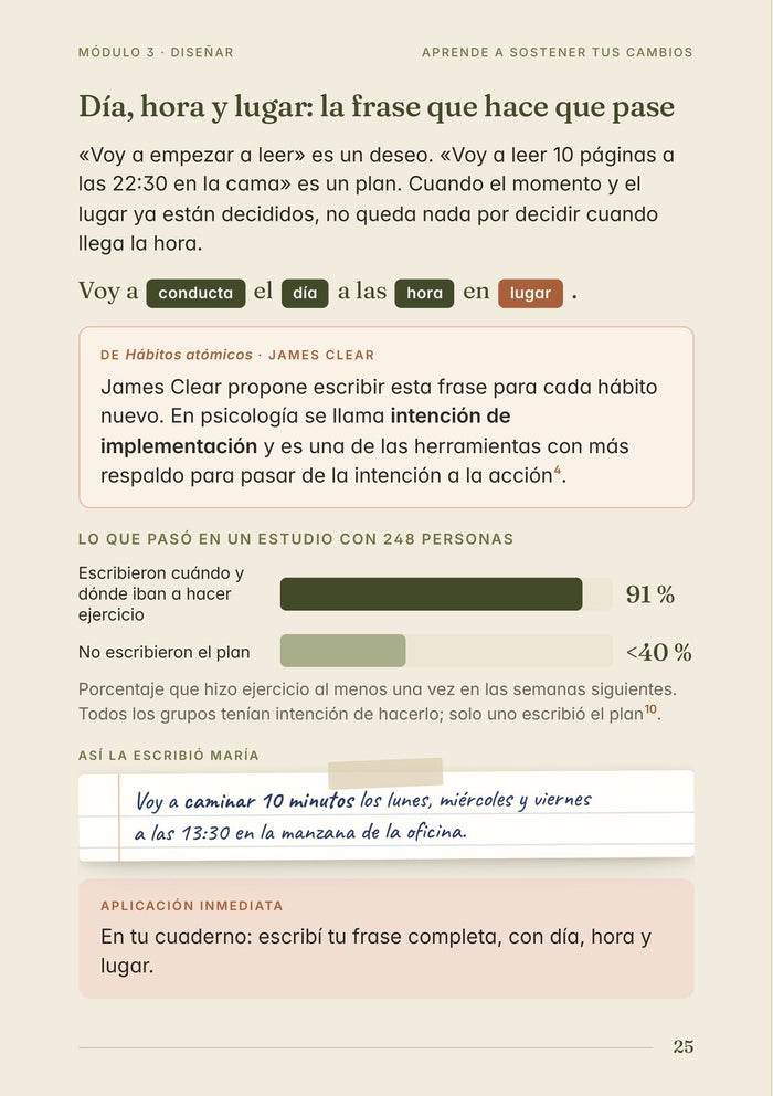 Página interior: planes «si–entonces»